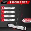 Buelkmag 55Lbs Nail Magnet Sweeper 36 Inch Rolling Magnetic Sweeper with Wheels Heavy Duty Telescopic Magnets Broom with Long Adjustable Handle to Clean Nails for Construction and Yard