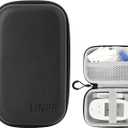 Hard Shell Diabetic Monitor Case, Glucose Meter Kit Storage Organizer, Diabetes Travel Bag for Glucometer, Supplies, Blood Sugar Test Strips, Lancets & Syringes (Black, Medium)