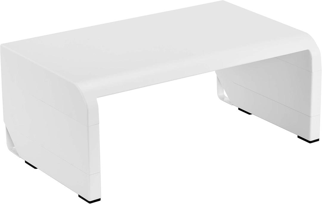 Bostitch Office Konnect Adjustable Monitor Stand Riser, 4 Height Adjustments, Built-In Cable Management, Rubber Feet - White