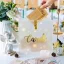 Funvalley Surperfect 10" Acrylic Wedding Card Box with String Light with Lock and SlotFrosted Large Clear Gift Card Box for Wedding Money Box Wedding,Birthday Party Reception Decoration