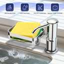 Kitchen Sink Soap Dispenser with 40" Extension Tube Built-in Sponge Holder, Leak-Proof ABS Pump, No Messy Refills, Under-Sink Bottle Connection Kit for Dish Soap, Hand Soap & Lotion (Brushed Nickel)