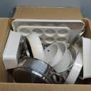 Gotham Steel Hammered 15Pcs Ceramic Cookware Set Nonstick, Induction Pots and Pans Set Non Stick with Bakeware Set & Steamer for Cooking, Non Toxic PFOA PFOS Free, Oven & Dishwasher Safe, Cream White