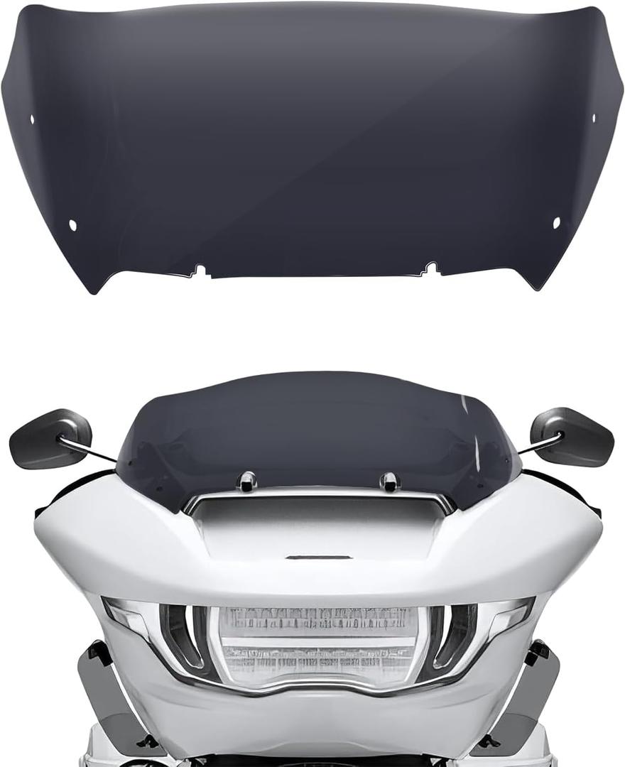 Smoke 10" Wave Windshield Compatible for Harley CVO Road Glide 2024 Wind Shield Windscreen Air Deflector for Harley Davidson Road Glide CVO FLTRXSE 2023-2024 FLTRX FLTRXSTSE 2024