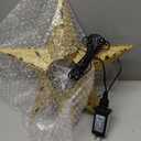 12.2 Inch Gold Bethlehem Christmas Star Tree Topper Projector with RGB Rotatable Projector Lights Gold Star Projector Lights Tree Topper Plug in for Indoor Office Xmas New Year (1 Pattern, 3m Cable)