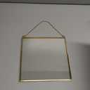 4 Pcs Glass Frame for Pressed Flower 8x8 Inch Clear Wall Hanging Photo Frame Glass Picture Double Square Metal Floating DIY Vintage Artwork Display with Chain for Poster, Gold