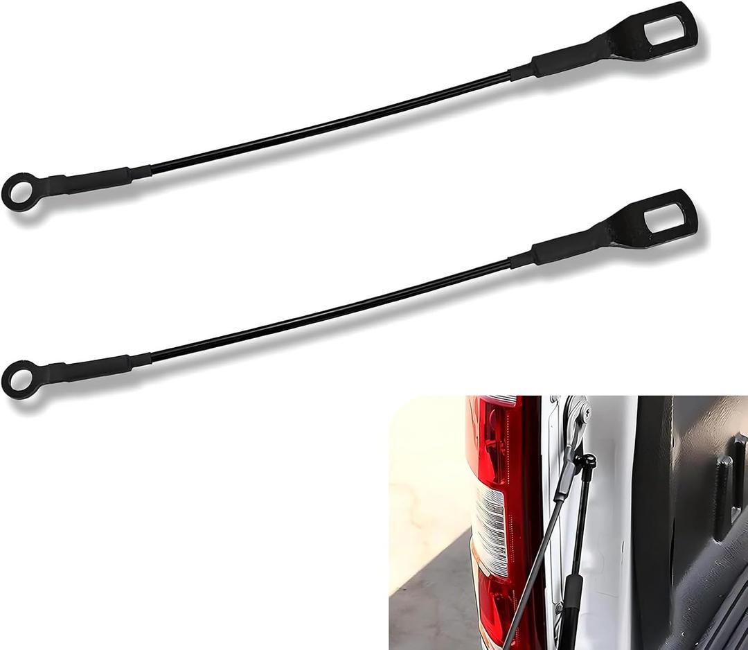 2 PCS Tailgate Cargo Box Pull Cable, 405mm/15.94In Metal Tailgate Pull Cable, Auto Replacement Parts #65770-04030 (Black)