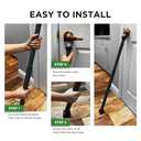 Guard Dog Security Door Jammer 2-in-1 Adjustable Door Knob Jammer & Sliding Patio Door Security Bar  40 Different Adjustments (Black, 1 Pack)