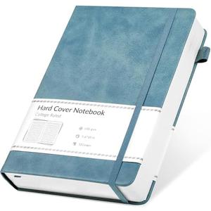 CAGIE Lined Journal Notebook, 320 Pages College Ruled Notebook, 100 Gsm Paper Thick Journal, B5 Hardcover Leather Journals for Writing Women Men, 7.6x10 In, Blue