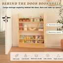 Baveke Kids Bookshelf, 3 Tier Shelves Behind The Door Book Shelf Storage, Children's Solid Wood Bookcase Space- Saving, Wall Mount Bookshelf for Bedroom, Living Room, NurseryFSC-Certified Wood