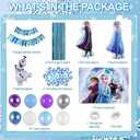 Frozen Birthday Party Decorations Frozen Party Supplies 82 Pcs Include Frozen Backdrop Snowflake Balloon Garland Arch Kit, Elsa, Anna and Olaf Foil Balloon and Happy Birthday Banner for Kids Birthday