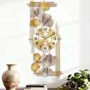 Large Wall Clock, Modern Clocks for Living Room, Ginkgo Leaf Design - Silent Wall Clock, Battery Operated, for Living Room,Bedroom,Kitchen,Study or Entryway Decor-28''