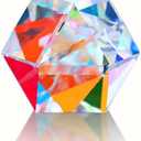 Color Crystal Faceted Optical Prism Beam Splitter Light Refracting Photography Science Glass Prisms, 20mm Polyhedron Prism