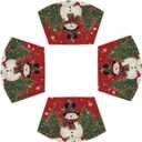 Artoid Mode Red Christmas Snowman Wedge Placemats for Round Table Set of 4, Winter Seasonal Kitchen Dining Table Decoration for Indoor Party Home (12" x 18", Wedge 4 Pcs)