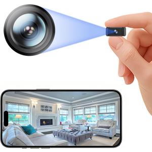 Mini Camera HD WiFi Home Camera Tinny Cam with Auto Night Vision & AI Motion Detection Wireless Indoor/Outdoor Security Cameras for Pet Baby Nanny Cam App Control Smallest Smart for Home Monitoring
