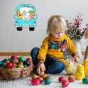 3 x Easter Door Decorations Happy Easter Bunny Tail Wooden Door Hanger Bunny Hanging Door Wall Welcome Truck Spring Holiday Door Decor Sign for Home Indoor Outdoor Easter Decor Supplies