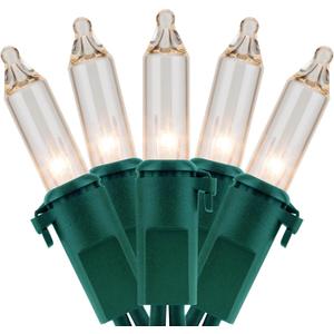 YULETIME 200 Clear Christmas Lights, Pack of 2 Sets 33 Feet 100 Count UL Certified Incandescent String Lights (Clear - Green Wire)