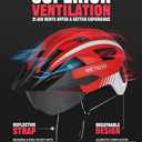 Bike Helmet for Men with M/L/XL Sizes, Magnetic Goggles, Removable Visor | PC Outer Shell, EPS Foam, 2-IN-1 Function of Rear Light with Size Regulator, for Adult Men Women Mountain Road Cycling, L: 57-61 cm, Red