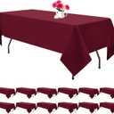 12 Pack Burgundy Tablecloths for Rectangle Tables 60 x 102 Inch Polyester Tablecloth 6 Foot Rectangle Table Cloth Wrinkle Resistant Washable Fabric Table Cover for Party Wedding Banquet Events