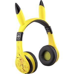 eKids Pokemon Kids Bluetooth Headphones, Wireless Headphones with Microphone Includes Aux Cord, Volume Reduced Kids Foldable Headphones for School, Home, or Travel,Yellow