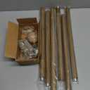 Wood Curtain Rods for Windows 66 to 120 Inch,1'' Diameter Drapery Rods with Imitation Wood Grain Leaf Pattern Finials,Boho Adjustable Heavy Duty Curtain Rods Set,36-120'',Color:Weathered Wood