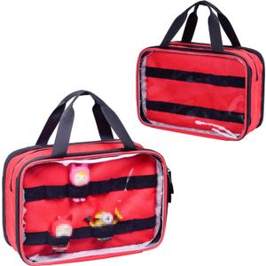 Storage Carrying Bag for Tonies 2 Characters, Travel Case for Tonie Figures, Up to 34 Pieces (Black/Red, Large)