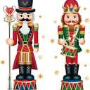 Christmas Nutcracker Soldiers Wall Decals Gold Snowflakes Wall Decals Xmas Window Clings for Shop Home Glass Door Holiday Merry Christmas Wall Decor