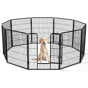 DUMOS Dog Playpen 40 Inch 8 Panels Indoor Outdoor Metal Pet Fence