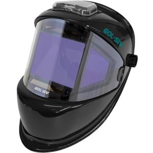 WHA100 Auto Darkening Welding Helmet-CE EN175 Certification-Solar&Battery Power-4 Sensors, 0.04ms Response Time-Optical Grade 1/1/1/2-True Color Wide View Screen-Shade 8-12 for SMAW, MIG, TIG, GTAW