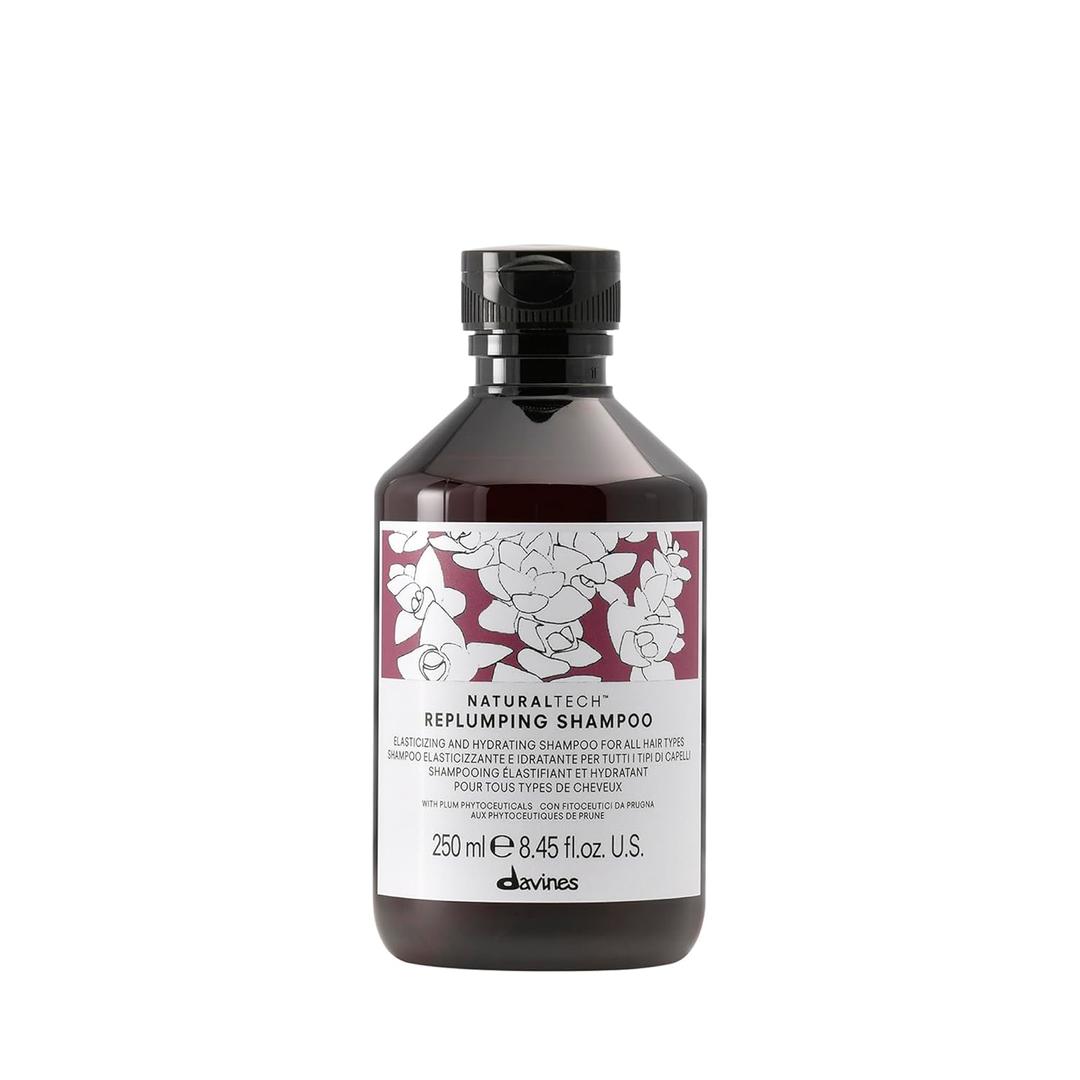 Davines Naturaltech REPLUMPING Shampoo, Gentle Cleasning To Add Hydration, Elasticity And Protection, Add Fullness, 8.45 fl. oz.