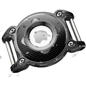 ONEONTA for Airtag Dog Collar Holder Waterproof | Dog Airtag Holder - Airtag Holder for Small Dogs Collar with Removable Metal Loop, Sturdy, Lightweight, Fit 5/8" Width, 2mm Thick Pet Collars, Black