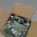Ouddy Decor Eucalyptus Garland 6.56 Ft Lush Silver Dollar Leaves Boxwood with White Buds Artificial Faux Greenery Vines for Baby Shower Wedding Party Table Runner Room Home Mantle Decor (1 Pack)