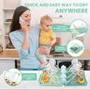 Rrwin Bottle Brush Cleaner Kit with Baby Bottle Drying Rack, Exendable Silicone Bottle Brush, Nipple Brush, Straw Brush, Soap Dispenser & Storage Box. Compact Size for Babies and Moms,Green