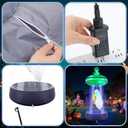 Leyndo 6 ft Halloween Inflatable Alien Ufo Decoration Ufo Blow Ups Decor with Girl Music Singer Fans Halloween Inflatable Outdoor Decor with 2 Color Changing Lights for Outside Yard Lawn Party Concert