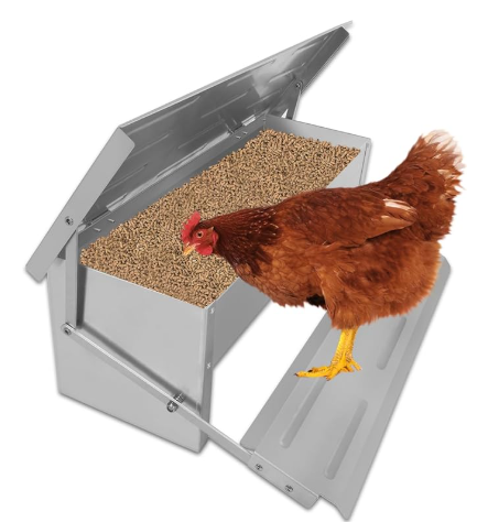 Hooomyai Economical and Practical Automatic Chicken Feeder,Aluminum Alloy Material, 8 lbs Capacity, On-Demand Feeding for 10 Chickens, Anti-Flick Grill