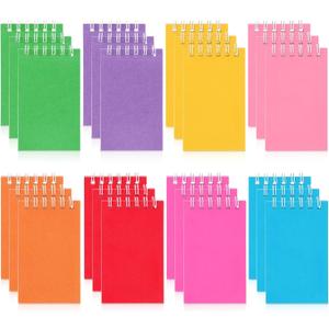 Hooqict 24 Pack Small Pocket Notebook Mini Notebooks Bulk Small Spiral Notepads with 8 Colors, Memo Note Pads for Kids, Work, Office, School, 3.9 x 2.4 Inches