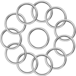 1" Inner Diameter Stainless Steel O Rings, Seamless Metal O Rings, Solid Round Buckles, Welded Metal Loop, 12 PCS