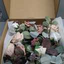 Ling's moment Pink Wedding Bouquets for Bride, Dusty Rose and Mauve Bridal Bouquets for Bride, 15 Inch Free Form Artificial Wedding Flowers Bouquets