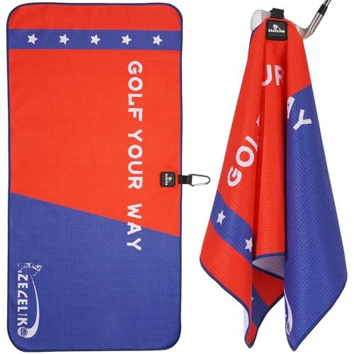 4 Pack Zeceliko Magnetic Golf Towel - Golf Accessories for Men and Women,Strong Magnets Attach The Golf Towel to Golf Bag or Cart,Easily Cleans Dirt from Golf Clubs and Golf Balls,Ideal Golf Gifts