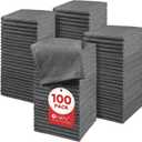 Orighty Microfiber Washcloths Bulk Towels Set 100 Pack, Highly Absorbent and Soft Feel Face Cloths, Multi-Purpose Wash Cloths & Hand Towels for Bathroom, Hotel, Spa, and Gym, 12x12 Inch, Grey