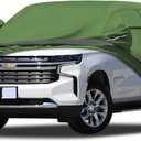 Heavy Duty Outdoor Car Cover Intended for Chevy Suburban,Waterproof All Weather for Automobiles, Outdoor Full Cover Rain Sun UV Protection with Zipper Cotton