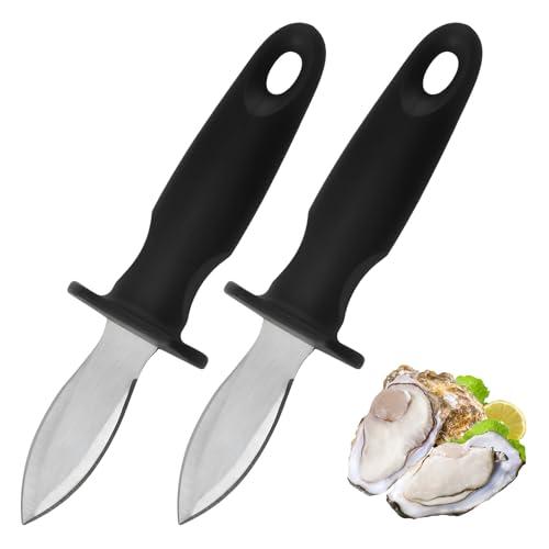 Oyster Knife Shucker Oyster Shucking Tool Perfect for Opening Clams, Mussels, Scallops, Shellfish Ideal for Home Kitchens, Raw Bars & Chefs（2 Pack）