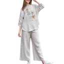 MAGHMA Women's Cotton Co-ord Set, Two-Piece Outfit, Casual Loungewear, Stylish Top and Pant Set, Breathable Fabric, Travel Friendly, Relaxed Fit Ensemble White (Size XX-Large)