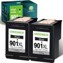 GREENBOX Compatible 901 901XL Black Ink Cartridge Replacement for HP 901XL 901 Ink Cartridges for Officejet 4500 J4680 J4580 J4550 J4550 J4540 J4500 J4680c G510n G510g G510a Printer, 2 Black for 901XL