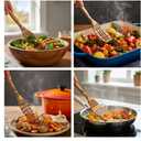 Dishwasher Safe Handcraft Wooden Spoons for Cooking-3PCS Sturdy Wooden Spoons Set, Wooden Kitchen Utensil Set for Nonstick Cookware, Heat Resistant