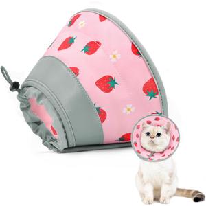 Cat Cone Collar Soft to Stop Licking, Adjustable, Foldable Lightweight Kitten Cones After Surgery Recovery for Cats & Kittens, Cat Cone Alternative, Easy Eating (Pink, L)