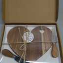 Patelai 1 Set Bridal Baby Shower Favor Heart Cheese Board with Knife, Wood Mini Charcuterie Board Thank You Gift Box for Guest Bridal Baby Shower Prize Wedding Valentines Birthday (Acacia Color)