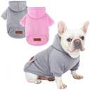 1 Pack Dog Hoodie Warm Hood Dog Sweater Cold Weather Small Dogs Sweatshirt Comfort Pet Clothes for Small Medium Dogs with Pockets Cats Chihuahua Clothes for Male Female Girl Boy Sporty Daily Wear (XL (Back: 16.5", Chest: 21.6", 12.8-17lbs), Pink and Grey