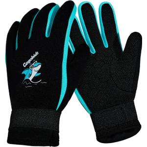 Gogokids Kids Diving Gloves 3MM Neoprene Swim Gloves, Anti-Slip for Diving Snorkeling Kayaking (Black, M (5-8 years))
