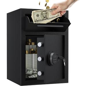 2.6 CUB Depository Drop Safe Box with Drop Slot: Money Safe Box with Digital Combination and Anti-Fishing - Safe Box for Cash, Documents, Gun and Valuables (TBG)
