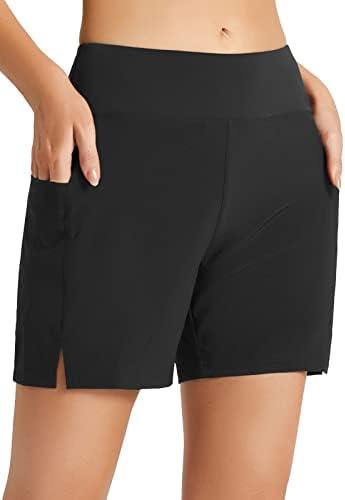baleaf Women's 3''/ 5"/ 7" Quick Dry High Waisted Swim Board Shorts UPF 50+ Swimsuit Bottom Trunks with Liner L